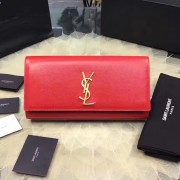 AAA Classic Monogram Saint Laurent Clutch in Red Grained Leather 326079 VS03112