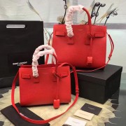AAAAA Replica Saint Laurent Classic Sac De Jour Bag in Red Grained Leather Y122240 VS08580