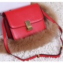 Celine Classic Box Small Flap Bag Calfskin C88007T Red VS03370