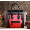 Celine Luggage Mini Boston Tote Bags Horse Hair 3308 Red&Black VS09401