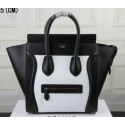 Celine Luggage Mini Tote Bag Original Leather Ci3308 White&Black VS04732