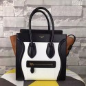 Celine Micro Luggage Tote Bag Original Leather C164173 White&Black&Brown VS09104