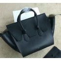 Celine Tie Top Handle Bag Original Leather 98314 Black VS05445