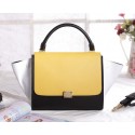 Celine Trapeze tote Bag 3342 by Original Calfskin Leather in Yellow and Black with White VS08038