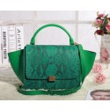 Cheap Celine Trapeze tote Bag 3342 in Green Snakeskin with Original Leather VS01332