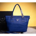 Cheap Prada Calfskin Leather Tote Bag BN3814 Blue VS09119