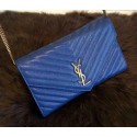 Copy Best Yves Saint Laurent Classic Monogramme Flap Bag Y26578 Blue VS02614
