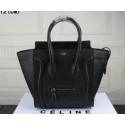 Copy Celine Luggage Micro Boston Bag Clemence Leather CT33081 Black VS06280