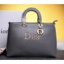 Copy Dior Shish Tote Bag Grainy Calfskin Leather D0133 Grey VS00178