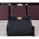 Fendi Icoic mini Peekaboo Bag Saffiano Leather FD8928S Black VS08327