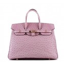 Hermes Birkin 35CM Tote Bag Pink Ostrich Leather H6089 Gold VS00649
