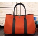 Hermes Garden Party 36cm 30cm Tote Bag Canvas Orange&Black VS03243