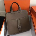 Hermes Halzan 31 Bag in Chocolate Taurillon Clemence Leather H070428 VS04074