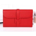 Hermes Jige Clutch Bag Calfskin Leather HQ864 Red VS04857