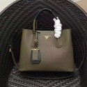 Imitation 1:1 Prada Saffiano Leather Double Tote Bag Green 1BG887 VS03844