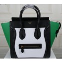 Imitation Celine Luggage Mini Tote Bag Original Leather CTS3308 White&Black&Green VS00907