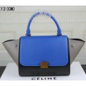 Imitation Celine MINI Trapeze Bag Original Leather CT3345 Blue&Black&Grey VS08341