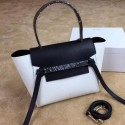Imitation Celine Small Belt Bag Original Leather CLA98311S White&Black VS05228