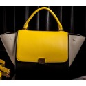 Imitation Cheap Celine Trapeze Bag Original Leather CT3342 Yellow&Black&OffWhite VS03063