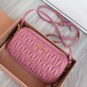 Imitation Miu Miu Matelasse Nappa Leather Shoulder Bag Pink 5BH011 VS04841