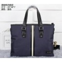 Imitation Prada Fabric & Leather Briefcase P08971 Blue VS00074