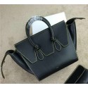 Imitation Top 2015 Celine Tie Top Handle Bag Original Leather 98314 Black VS07632