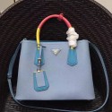 Luxury Prada Saffiano Leather Double Tote Bag Astral Blue 1BG887 VS00102
