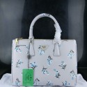 Mingdu Prada 2274 Flower Printed Saffiano Leather Handbag in Off White VS02123