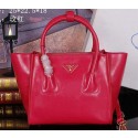 Prada Bright Leather Tote Bag BN2625 Rose VS06971