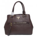 PRADA Echt Leder Tasche Handbag BN2793 Vitello Daino in Coffee Original Clafskin Leather XZ VS08205