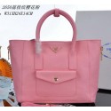 Prada Litchi Leather Tote Bag PBN2650 Pink VS05766