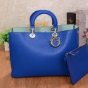 Replica Dior Diorissimo Bag in Smooth Calfskin Leather V801 Blue VS08306
