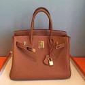 Replica High Quality Hermes Birkin 35CM Tote Bag Brown Litchi Leather HB091510 VS08181