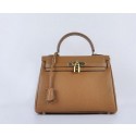 Replica High Quality Hermes Kelly 28cm Shoulder Bags Wheat Grainy Leather Gold VS08179