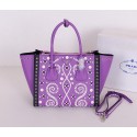 Replica Prada Saffiano Embroidered Tote Bag BN2619E Purple VS08395