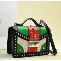 Replica Prada Saffiano Leather Flap Bag BN0969 Black&White&Green&Red VS09881