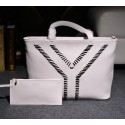 Replica Saint Laurent Original Grainy Leather Tote Bag Y7138 White VS00634