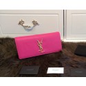 YSL Classic Monogramme Clutch Grainy Leather 311213 Rose VS08436