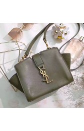 Cheap Imitation Toy YSL Mini Cabas Bag In Green Leather 452322 VS08004