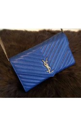 Copy Best Yves Saint Laurent Classic Monogramme Flap Bag Y26578 Blue VS02614