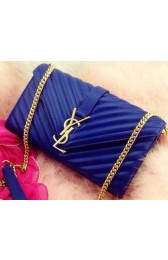 Fake YSL Classic Monogramme Flap Bag Nappa Leather Y33210 Blue VS09027