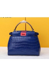 Fendi mini Peekaboo Bag Croco Leather F520885 Blue VS05842