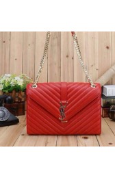 Fake Yves Saint Laurent Classic Monogramme Flap Bag Y26584 Red VS07812